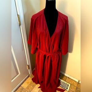 Bloomchic Mock Belted Wrap Dress US 26 NW, Cranberry